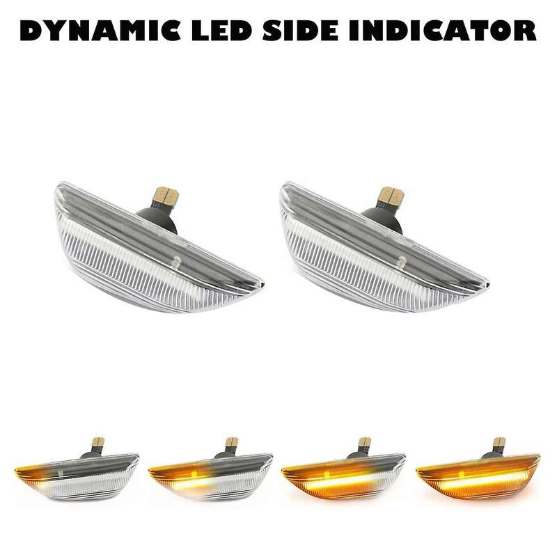 2Pcs Car LED Dynamic Turn Signal Light Flowing Side Marker Blinker for Opel Mokka X for 13-19