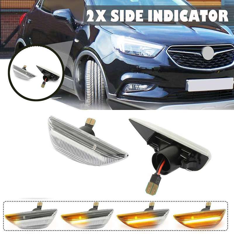2Pcs Car LED Dynamic Turn Signal Light Flowing Side Marker Blinker for Opel Mokka X for 13-19