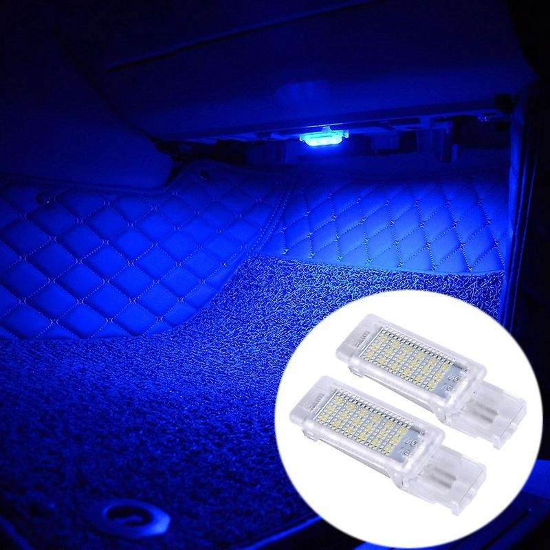 2Pcs Car LED Footwell Light Trunk Lamp for Golf Plus CC Tourage Blue LED