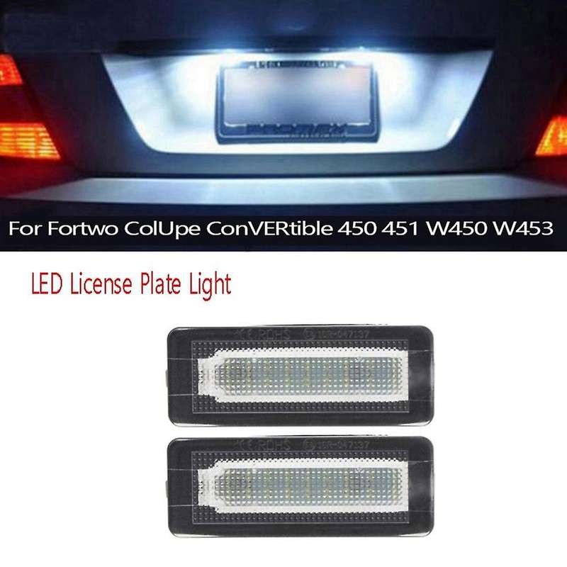 2Pcs Car LED License Plate Tag Lamp for Coupe Convertible 450 451 W450 W453 LED License Plate Light