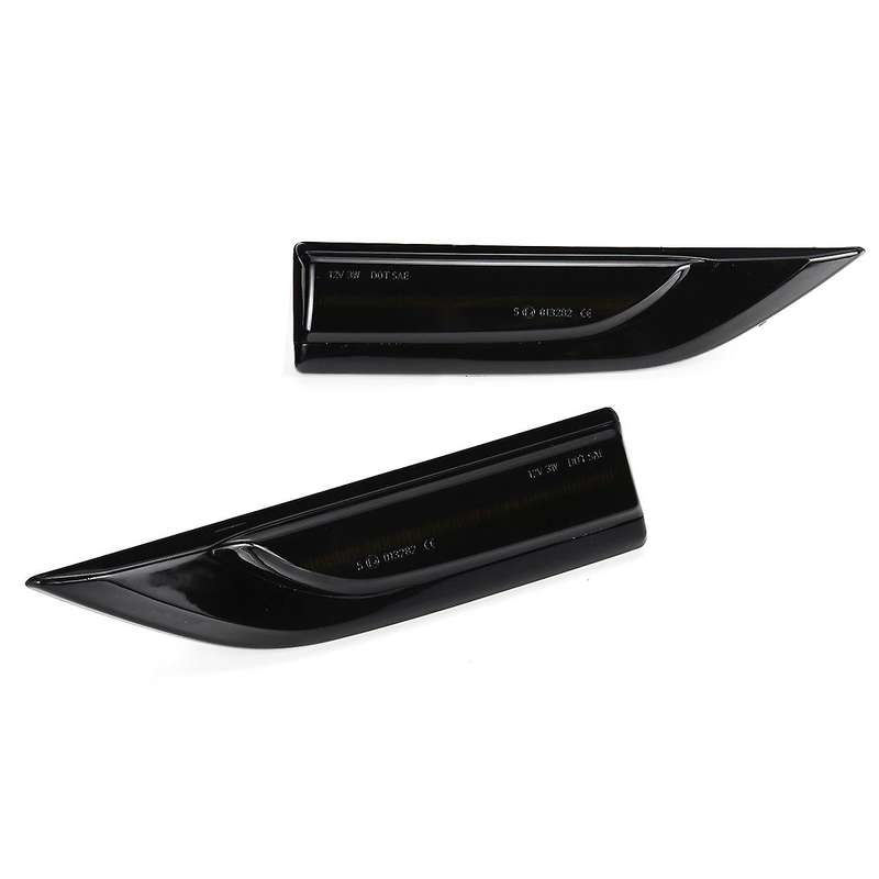 2Pcs Car LED Dynamic Side Marker Lights Turn Signal Light Blinker for Transporter T6 MK4 Smoked Blac