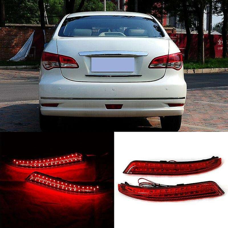 2Pcs Car LED Rear Bumper Reflector Light Brake Stop for Sylphy 2009-2011 Wingroad 2006-2014 Almera 2