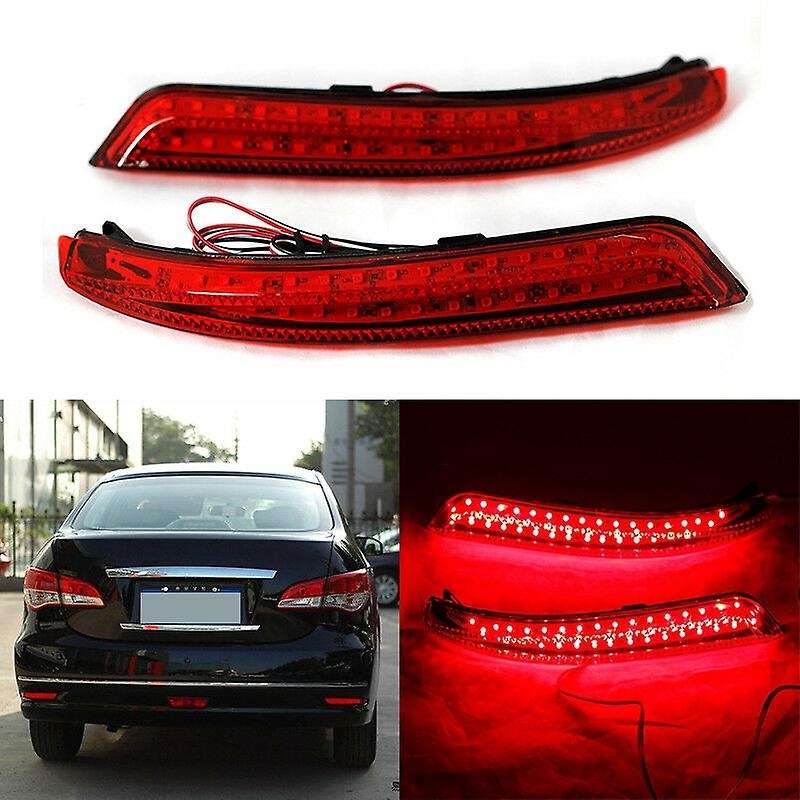 2Pcs Car LED Rear Bumper Reflector Light Brake Stop for Sylphy 2009-2011 Wingroad 2006-2014 Almera 2