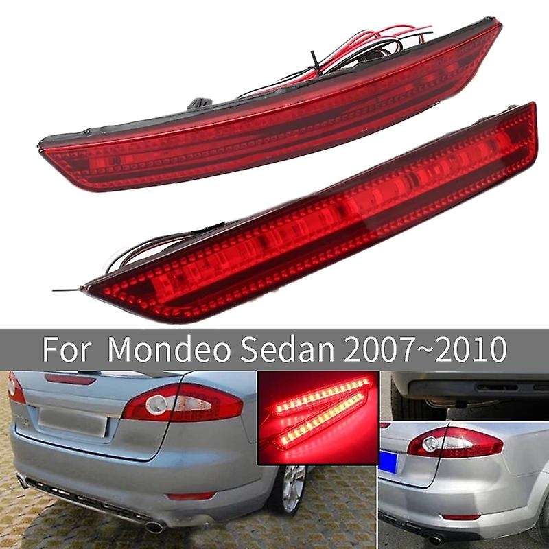 2Pcs Car LED Rear Bumper Reflector Light for Mondeo Sedan 2007-2010 Tail Brake Stop Car Light Fog La