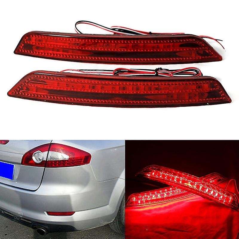 2Pcs Car LED Rear Bumper Reflector Light for Mondeo Sedan 2007-2010 Tail Brake Stop Car Light Fog La