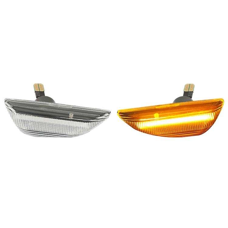 2Pcs Car LED Turn Signal Light Side Marker Blinker for Opel Mokka X for 13-19 Transparent