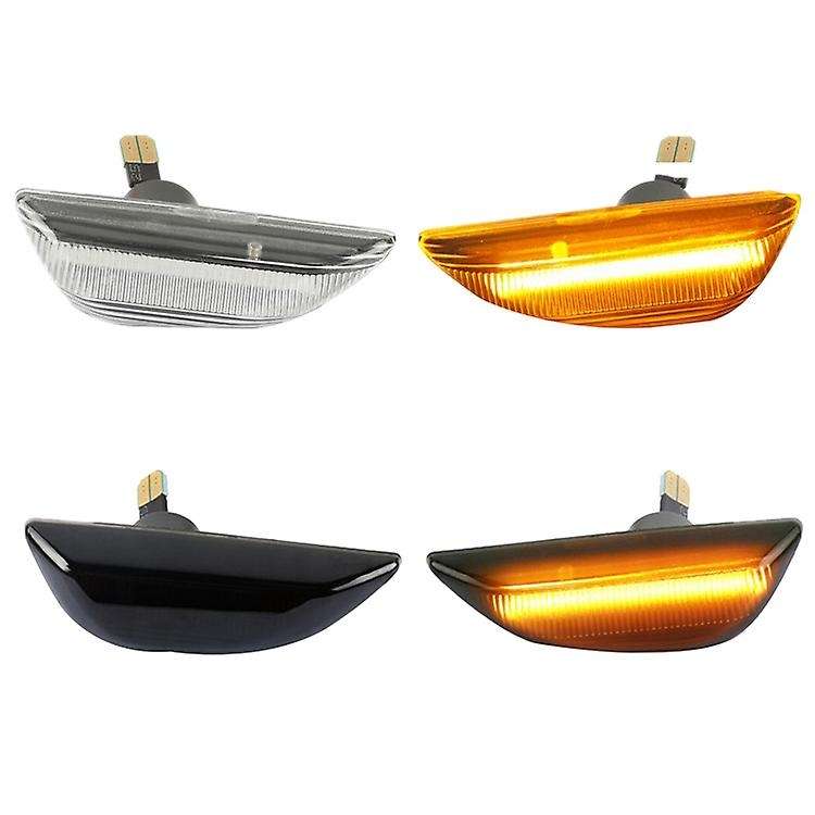 2Pcs Car LED Turn Signal Light Side Marker Blinker for Opel Mokka X for 13-19 Transparent