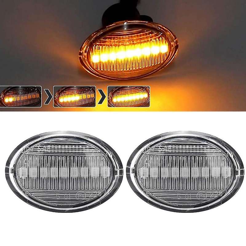 2Pcs Car LED Side Marker Lights Turn Signal Light Side Repeater Lamp for