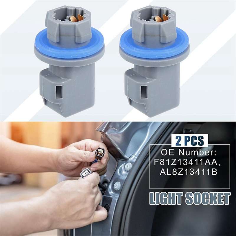 2PCS Car License Plate Tail Light Brake Lamp Socket F81Z13411AA for