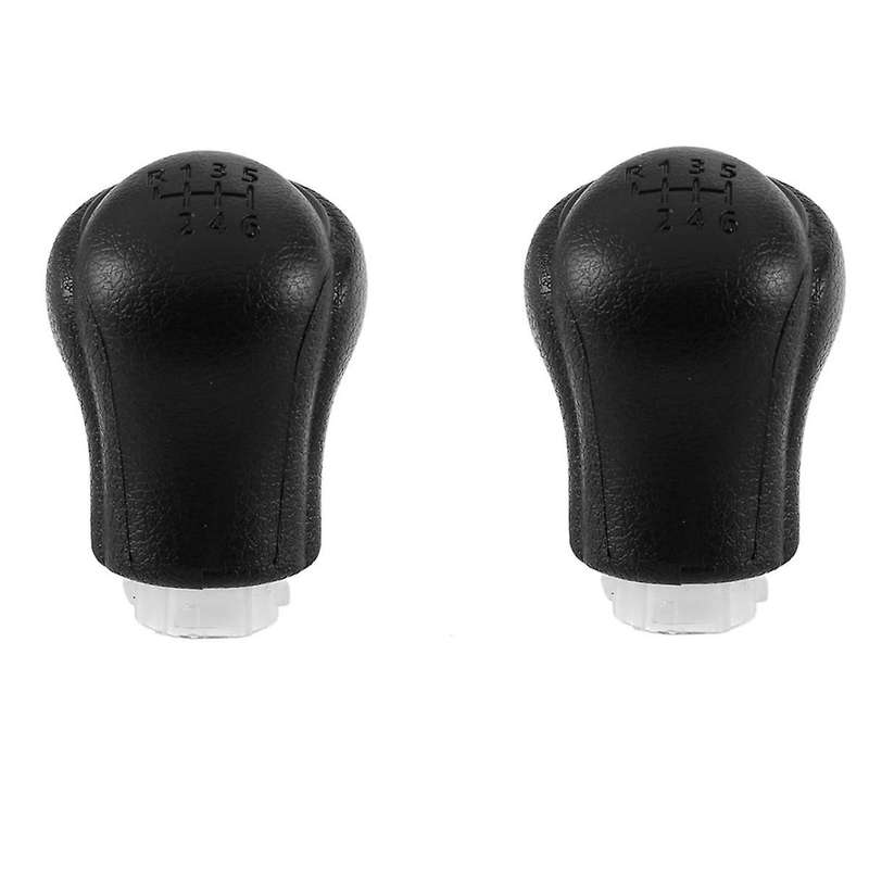 2pcs Car Manual Leather Gear Shift Knob Gear Handball Lever for 6 Speed