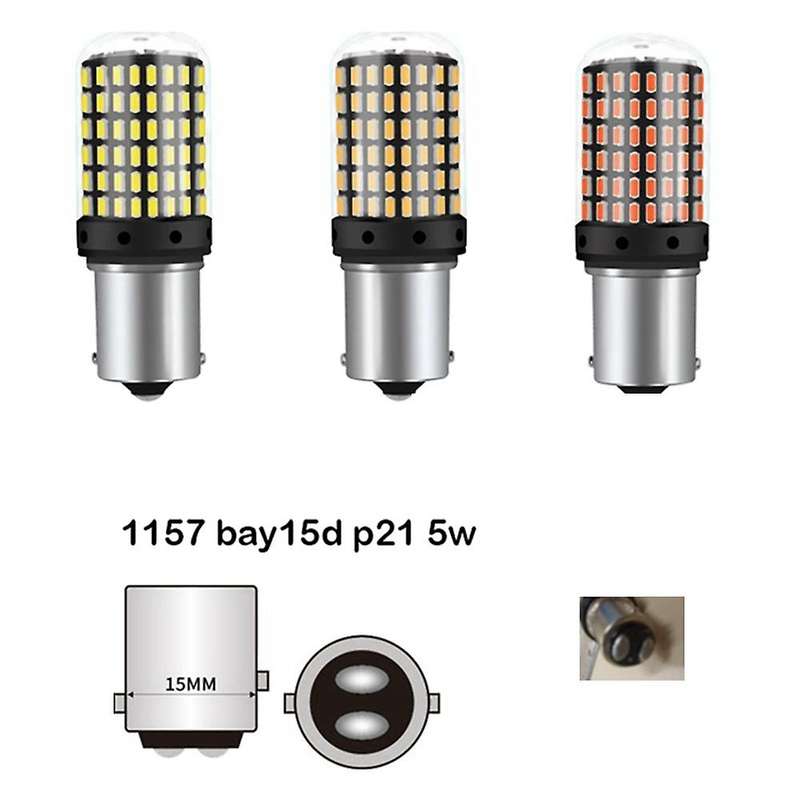 2Pcs Car P21-5W BAY15D 1157 LED Canbus Light 3014 144SMD Error Free Bulb Auto Turn Signal Brake Bulb