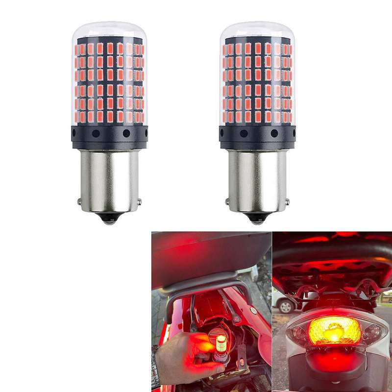 2Pcs Car P21W Ba15S 1156 LED Canbus Light 3014 144SMD Error Free Bulb Auto Turn Signal Brake Bulb Re