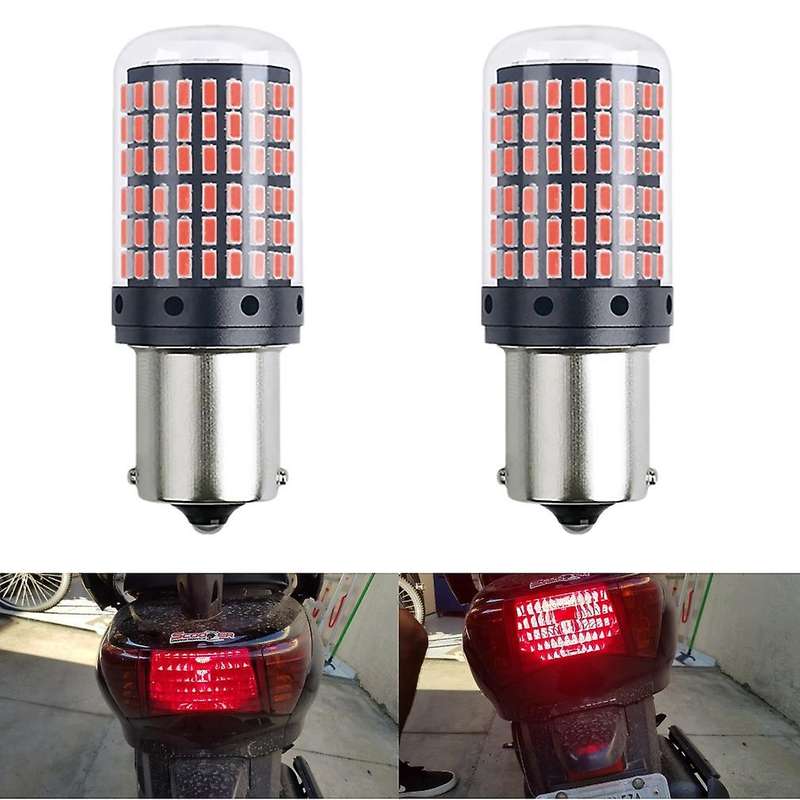 2Pcs Car P21W Ba15S 1156 LED Canbus Light 3014 144SMD Error Free Bulb Auto Turn Signal Brake Bulb Re