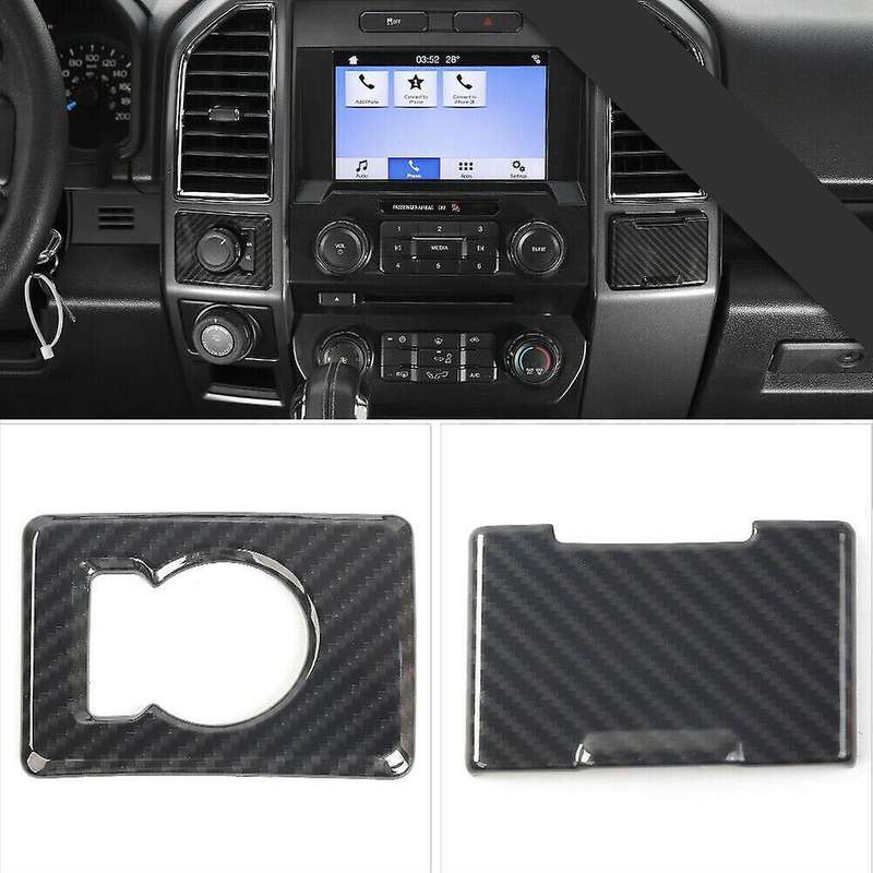 2Pcs Car Power Outlet Panel & 4WD Switch Cover Trim for 2015-2017