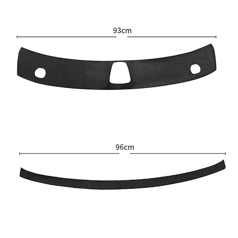 2Pcs Car PU Leather Trunk Door Guard Strips Sill Plate Protector Rear Bumper Guard Trim Cover Strip