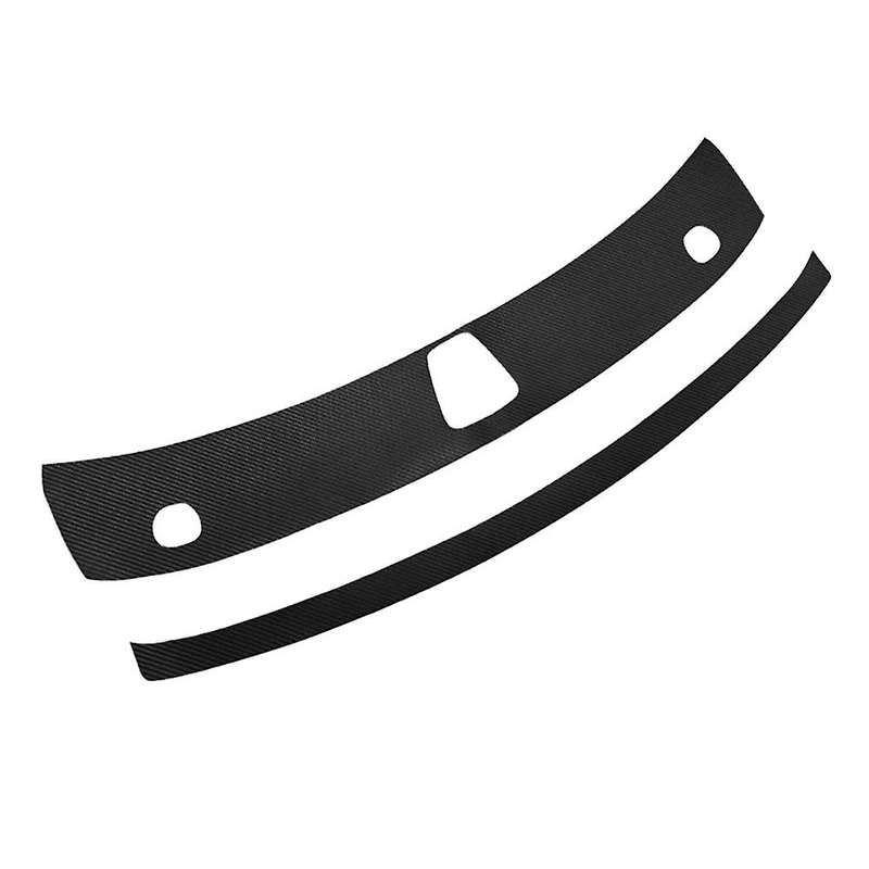 2Pcs Car PU Leather Trunk Door Guard Strips Sill Plate Protector Rear Bumper Guard Trim Cover Strip