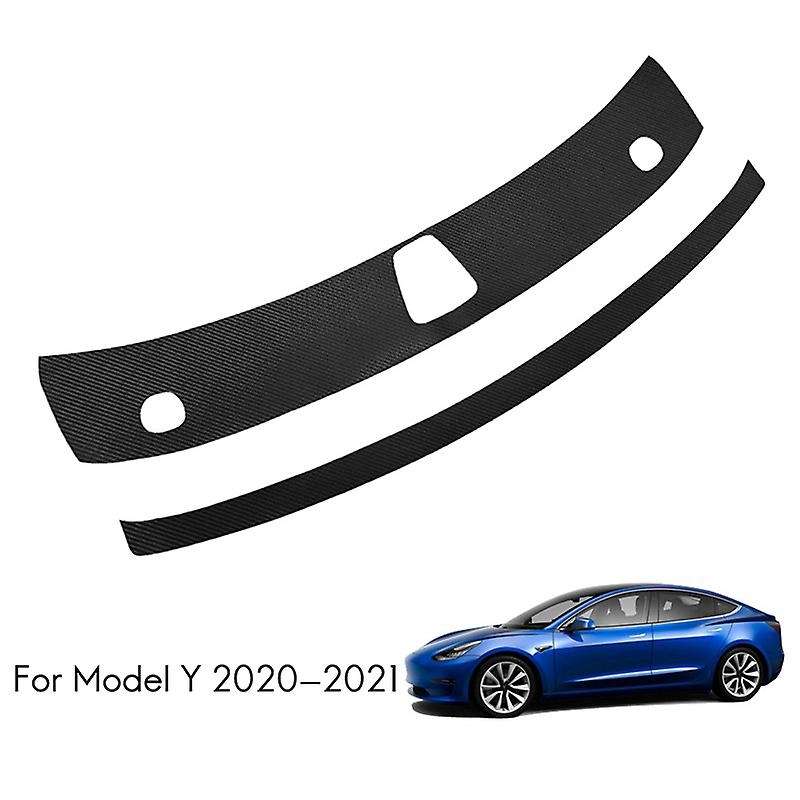 2Pcs Car PU Leather Trunk Door Guard Strips Sill Plate Protector Rear Bumper Guard Trim Cover Strip