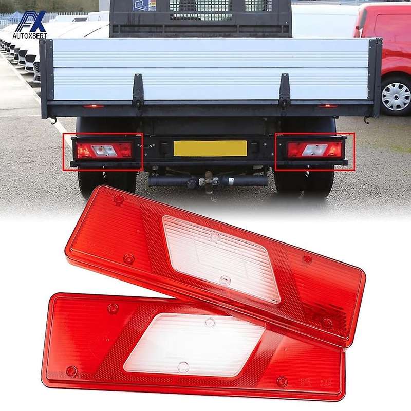 2Pcs Car Rear Bumper Reflector Rear Tail Lamp Lens Cover for Transit MK8 2014-on Tipper Truck