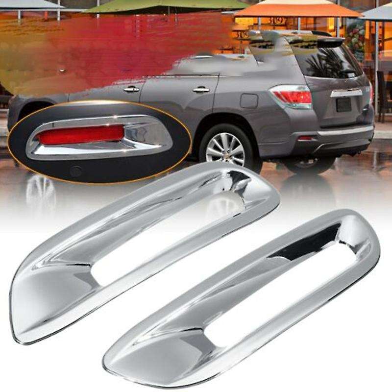 2Pcs Car Rear Bumper Fog Light Lamp Cover Trim Chrome for 2012 2013