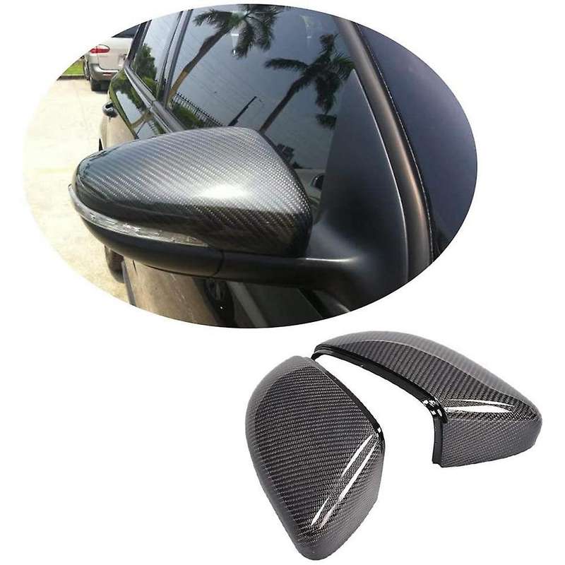 2Pcs Car Rear View Mirror Cover Protector for Golf 6 MK6 2009-2014 Carbon Fiber Auto Rearview Mirror