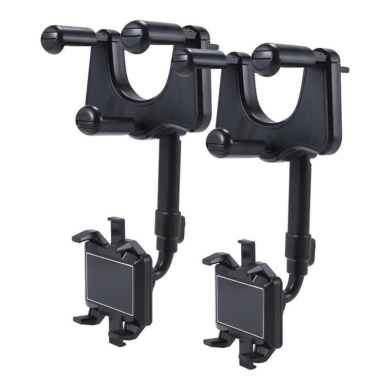 2Pcs Car Rearview Mirror Bracket Cell Phone Bracket Three Claws AR Navigation Car Multi-Function 360