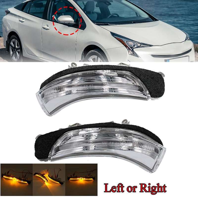 2Pcs Car Rearview Mirror Light Turn Signal Light for Wish/Prius//Mark X/Crown/ 81740-30130 81730-301