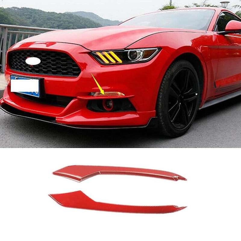 2Pcs Car Red Front Fog Light Lamp Eyebrow Cover Trim for 2015 -2018