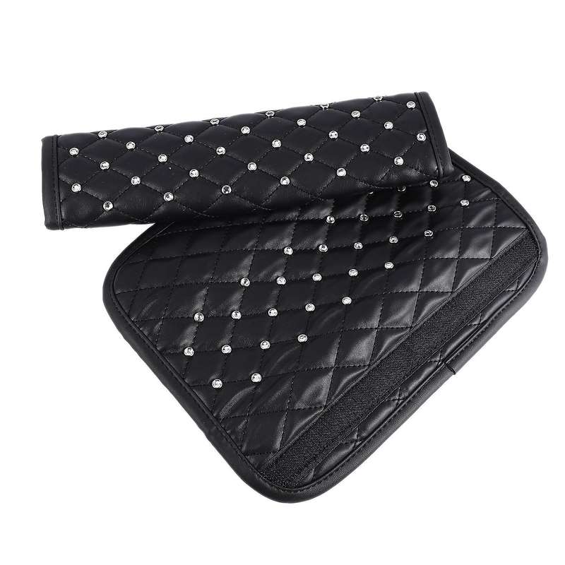2Pcs Car Shoulder Pads Cover Black Crystal Sparkled Diamond Cover Universal Car SUV Truck