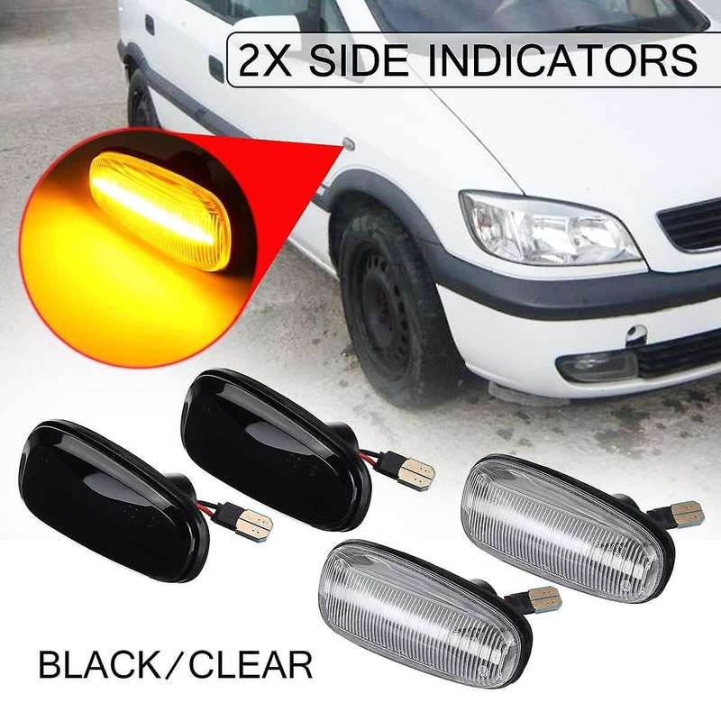 2Pcs Car Side Marker Light LED Turn Signal Indicator Lamp for Opel Zafira a 99-05 G 98-09 White
