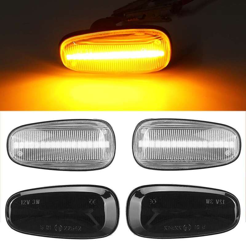 2Pcs Car Side Marker Light LED Turn Signal Indicator Lamp for Opel Zafira a 99-05 G 98-09 White