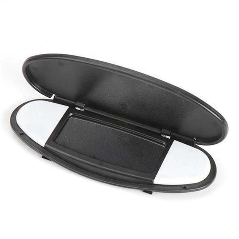 2Pcs Car Sun Visor Vanity Mirror Cover Black for R55 R56 R60 2007-2015 51167361833 51167361834