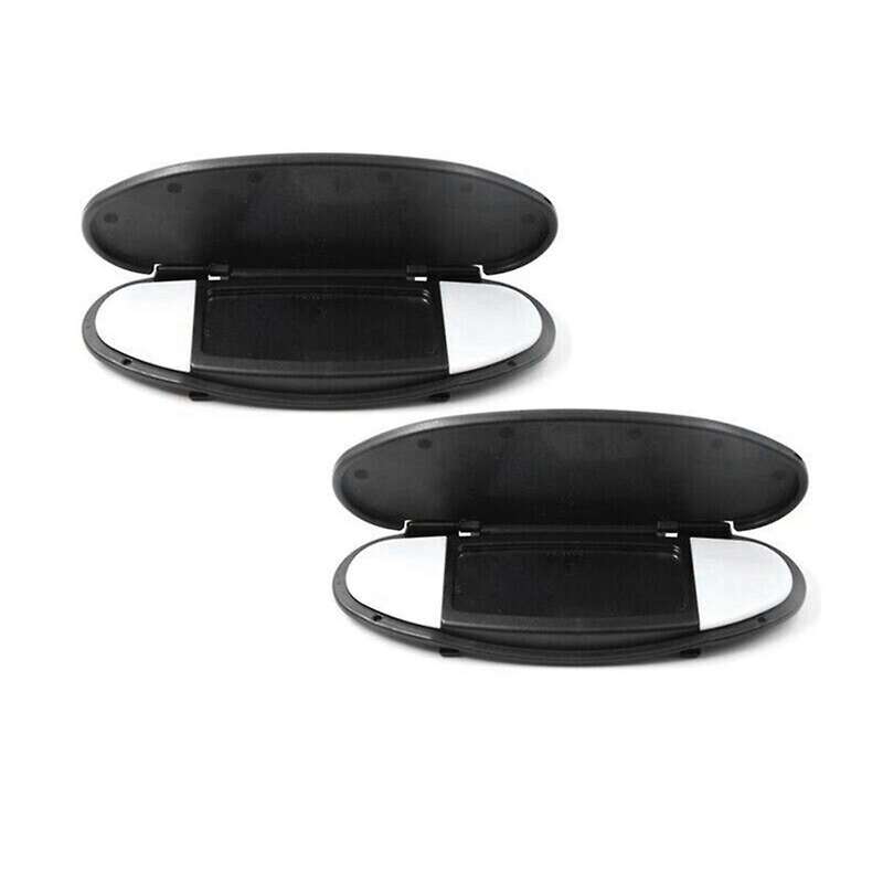 2Pcs Car Sun Visor Vanity Mirror Cover Black for R55 R56 R60 2007-2015 51167361833 51167361834