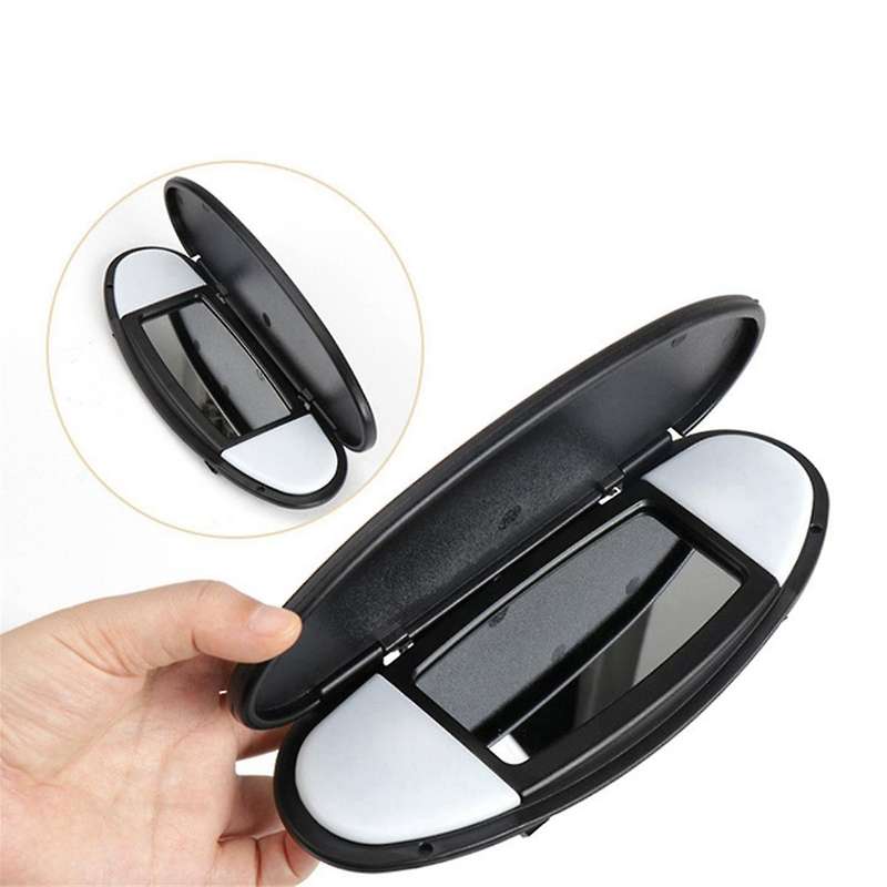 2Pcs Car Sun Visor Vanity Mirror Cover Black for R55 R56 R60 2007-2015 51167361833 51167361834