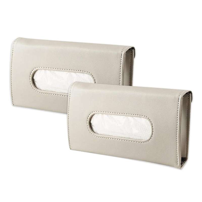 2PCS Car Tissue Holder Visor Napkin Case Leather Vehicle Backseat Door Hanging Towel Paper Tissues B