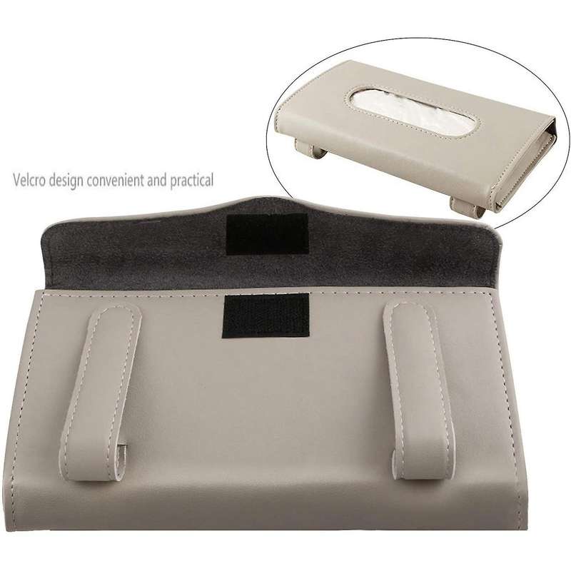 2PCS Car Tissue Holder Visor Napkin Case Leather Vehicle Backseat Door Hanging Towel Paper Tissues B