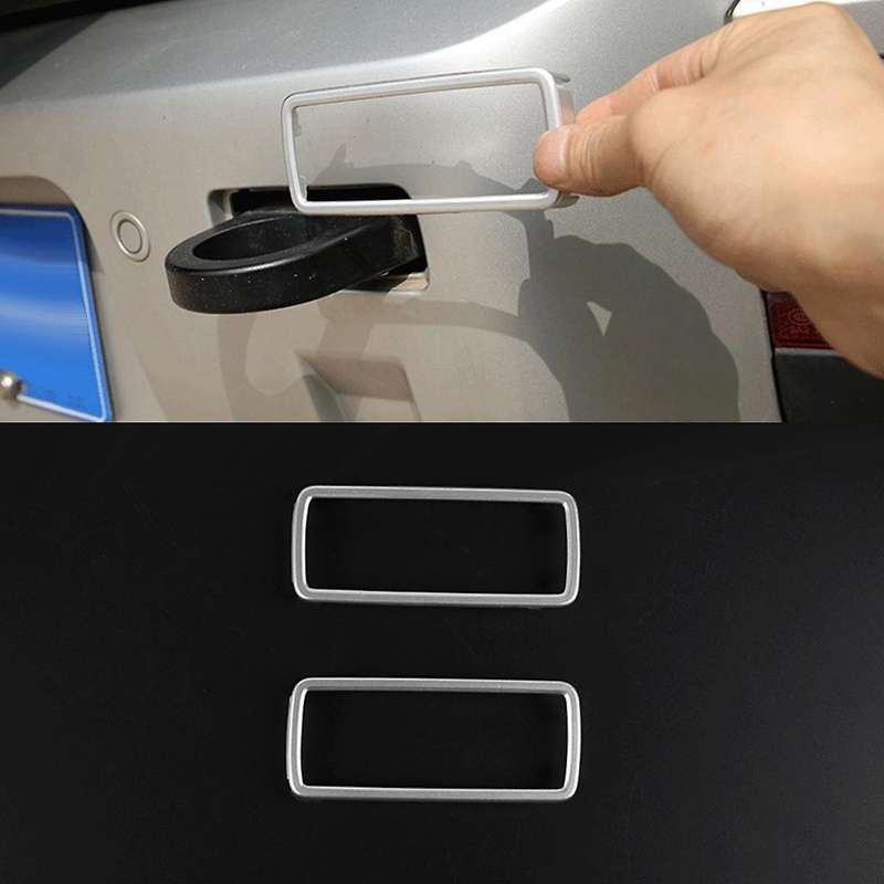 2PCS Car Trailer Tow Hook Hole Trim Frame for 90 110 2020-2023 Trailer Hitch Decor Sticker Cover