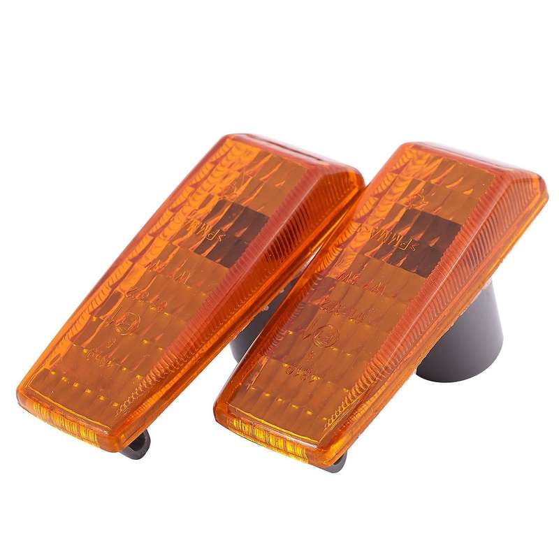 2Pcs Car Turn Signal Light Indicator Repeater Lamp Cover Yellow for W124 R129 W140 W202 W201