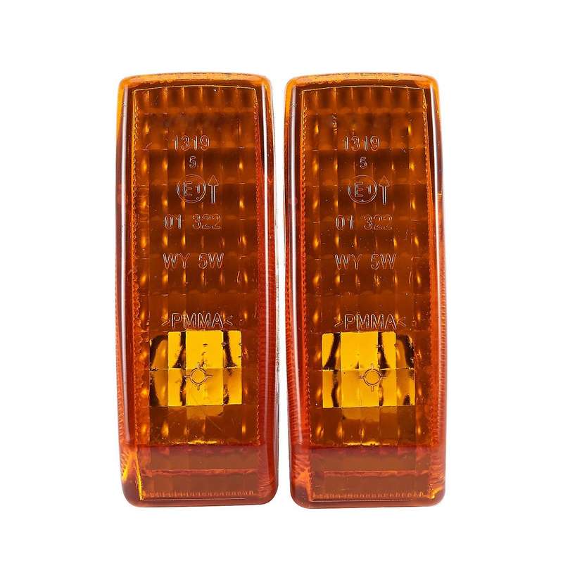 2Pcs Car Turn Signal Light Indicator Repeater Lamp Cover Yellow for W124 R129 W140 W202 W201