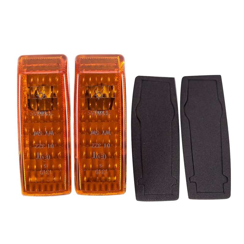 2Pcs Car Turn Signal Light Indicator Repeater Lamp Cover Yellow for W124 R129 W140 W202 W201