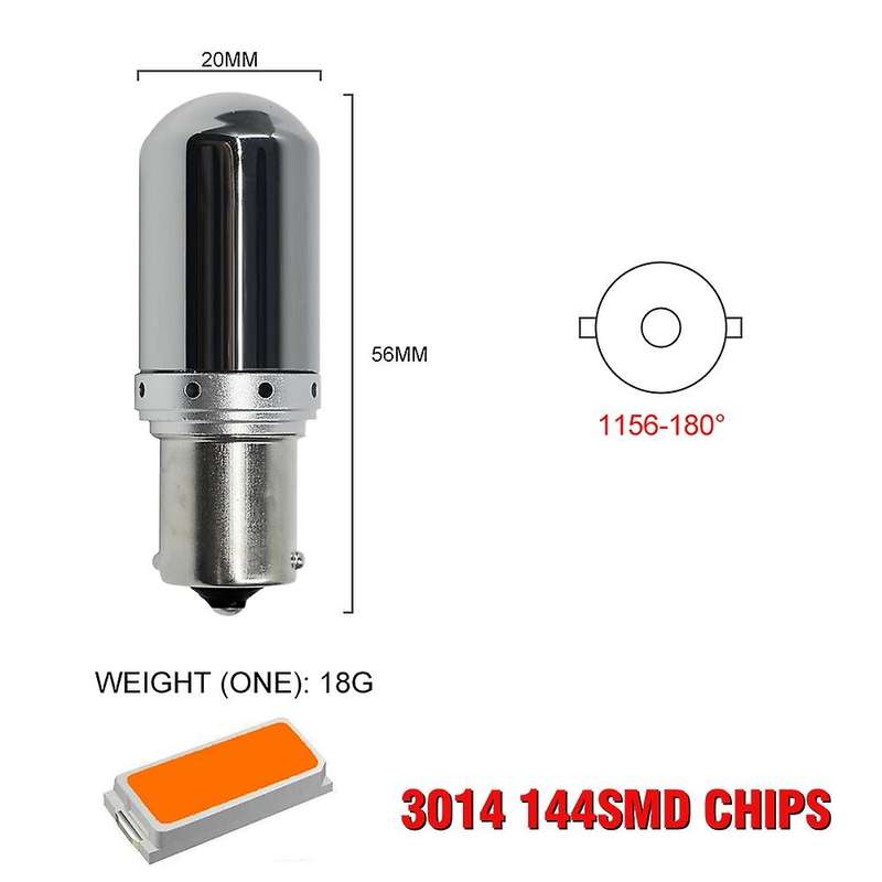 2Pcs Car Turn Signal Lights Brake Lamp with 144 SMD 3014 LED Lamp Bead Error Free No Flash 1156 BA15