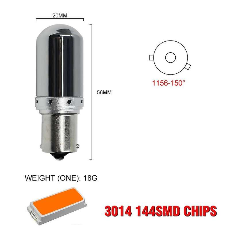 2Pcs Car Turn Signal Lights Brake Lamp with 144 SMD 3014 LED Lamp Bead Error Free No Flash 1156 BAU1