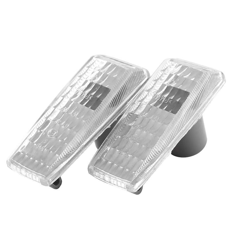 2Pcs Car Turn Signal Light Indicator Repeater Lamp Cover White for W124 R129 W140 W202 W201