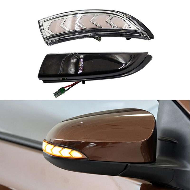 2PCS Car Turn Signal Light Modificated Rearview Mirror Turn Light for Fiesta 2008-2018 Black