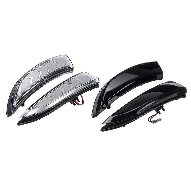 2PCS Car Turn Signal Light Modificated Rearview Mirror Turn Light for Fiesta 2008-2018 Black
