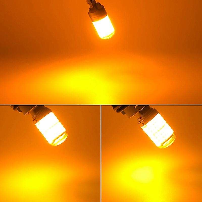 2Pcs Car Turn Signal Lights Brake Lamp with 144 SMD 3014 LED Lamp Bead Error Free No Flash 7440 T20