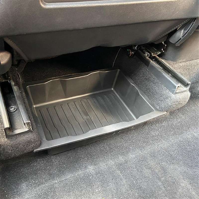 2pcs Car Under Seats Storage Lower Boxes Organizer Trays Case Drawer Box Tpe for Model Y Stowing Tid