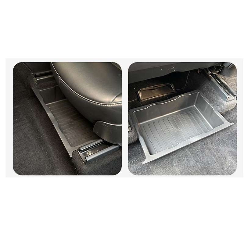 2pcs Car Under Seats Storage Lower Boxes Organizer Trays Case Drawer Box Tpe for Model Y Stowing Tid