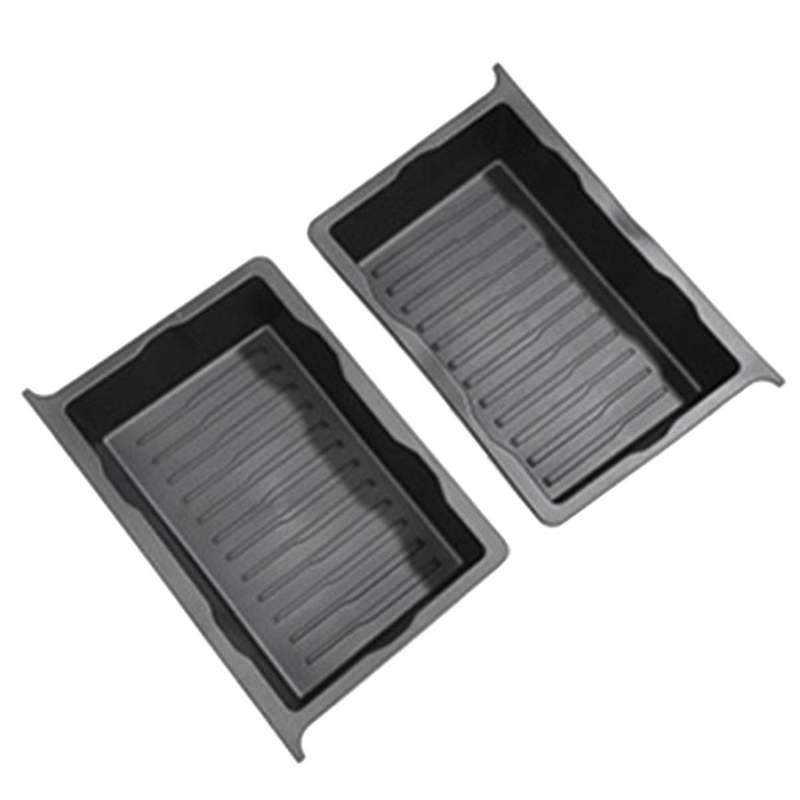 2pcs Car Under Seats Storage Lower Boxes Organizer Trays Case Drawer Box Tpe for Model Y Stowing Tid