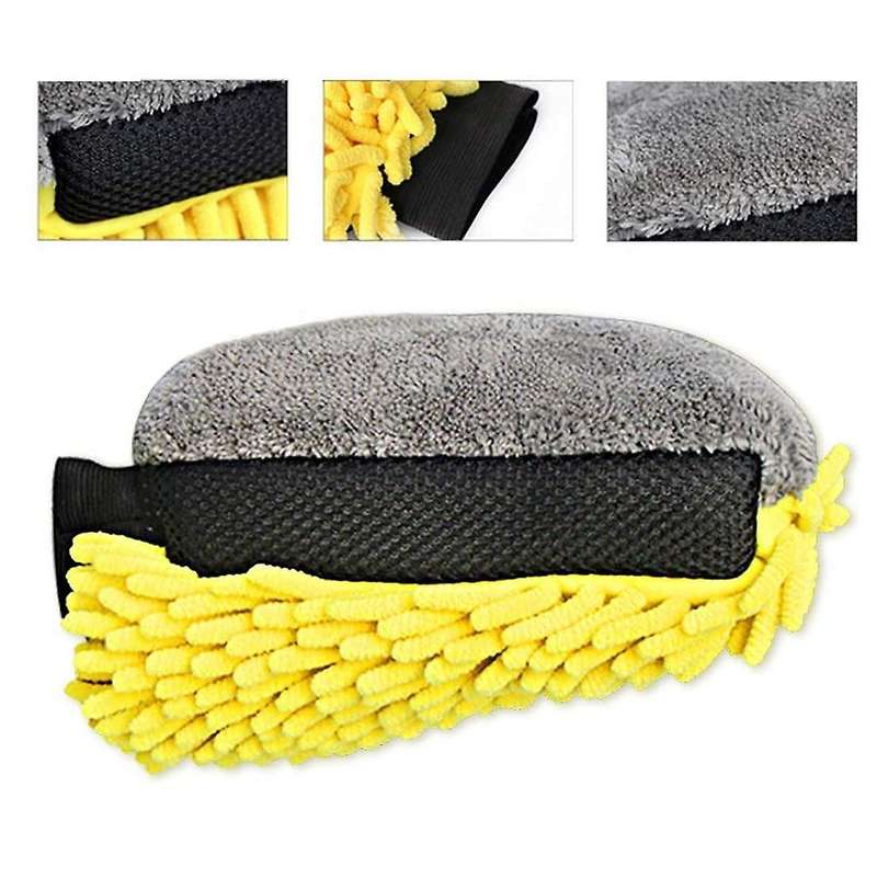 2Pcs Car Wash Mitt Glove Microfiber Anti-Scratch Double Sided Cleaning Gloves Sets Soft Versatile Cl