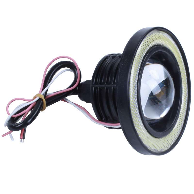 2Pcs Car Universal 3.5 Inch Cob Angel Eye Fog Lights Headlights Running Lights Red